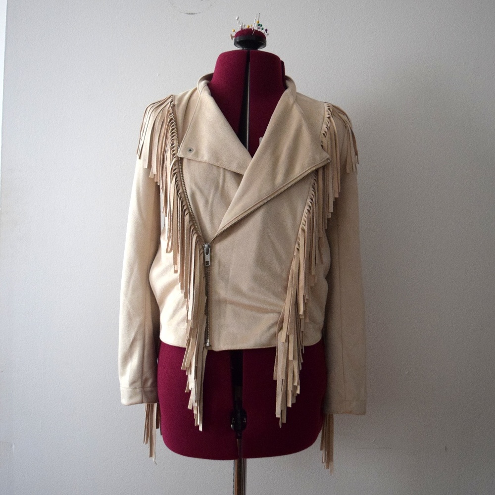 Jessica Simpson Faux Suede Hailey Fringe Jacket